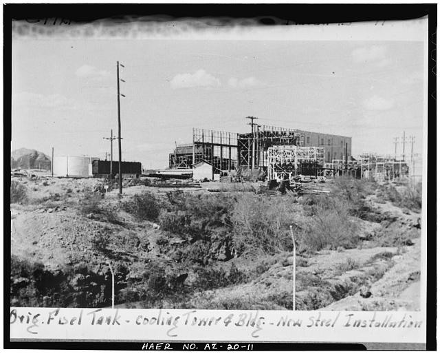 Photo:Tempe Arizona 1941 Crosscut Steam Plant Construction Mill Ave