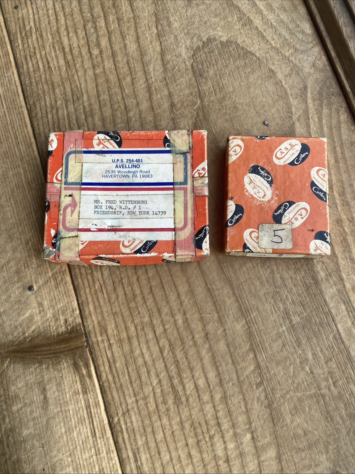 Lot Of 2 Vintage W. R. Case & Sons Cutlery Co XX Orange Boxes Only Lot Of 2 Vintage W. R. Case & Sons Cutlery Co XX Orange Boxes Only