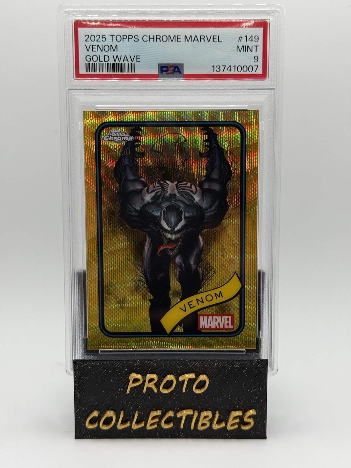 2025 Topps Chrome Marvel Venom Gold Wave Refractor /50 #149 PSA 9 2025 Topps Chrome Marvel Venom Gold Wave Refractor /50 #149 PSA 9