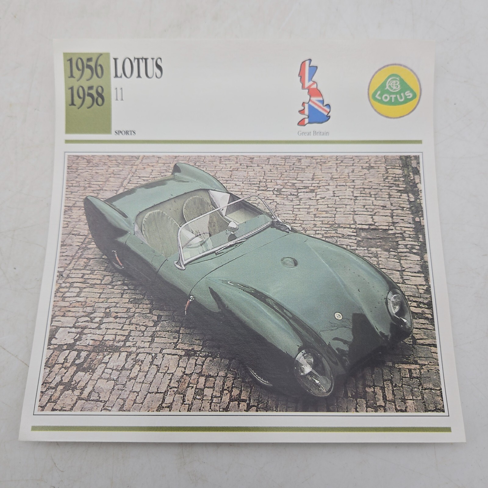 1956 1958 Lotus 11 Sport Classic Cars Collectors Club Card 90\'s VTG 1956 1958 Lotus 11 Sport Classic Cars Collectors Club Card 90\'s VTG