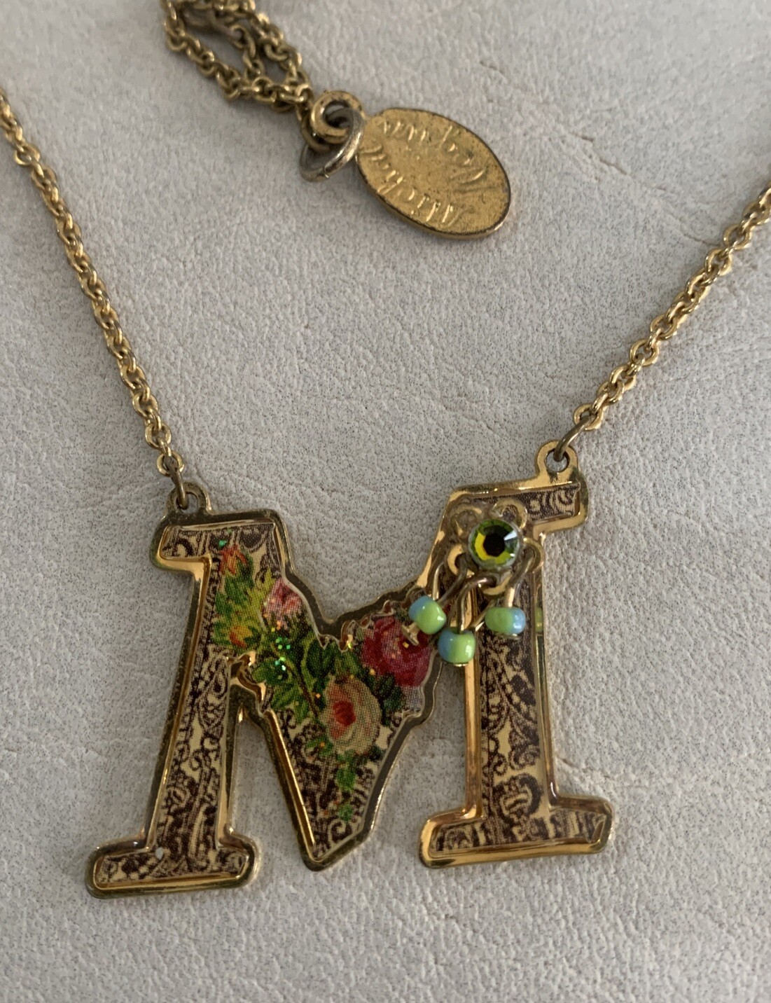 Vintage Michal Negrin Letter M Pendant Necklace B1 Vintage Michal Negrin Letter M Pendant Necklace B1