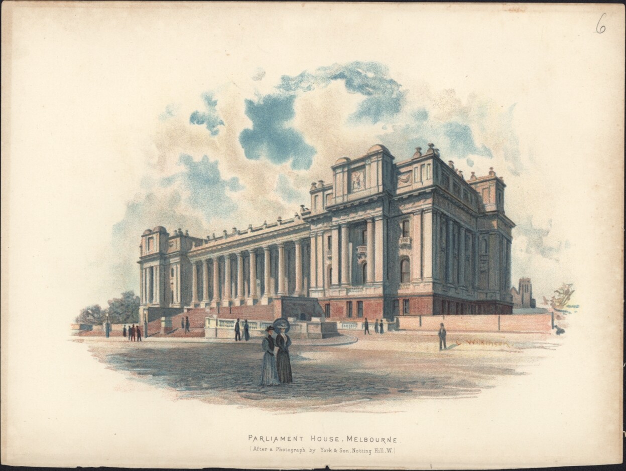 1889 Cassell Antique Print of Parliament House Spring Street Melbourne Australia 1889 Cassell Antique Print of Parliament House Spring Street Melbourne Australia