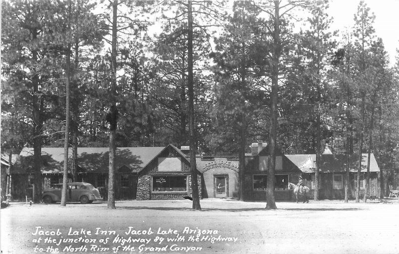 Angeleno Arizona Jacob Lake Inn 1950s RPPC Photo Postcard roadside 20-8333