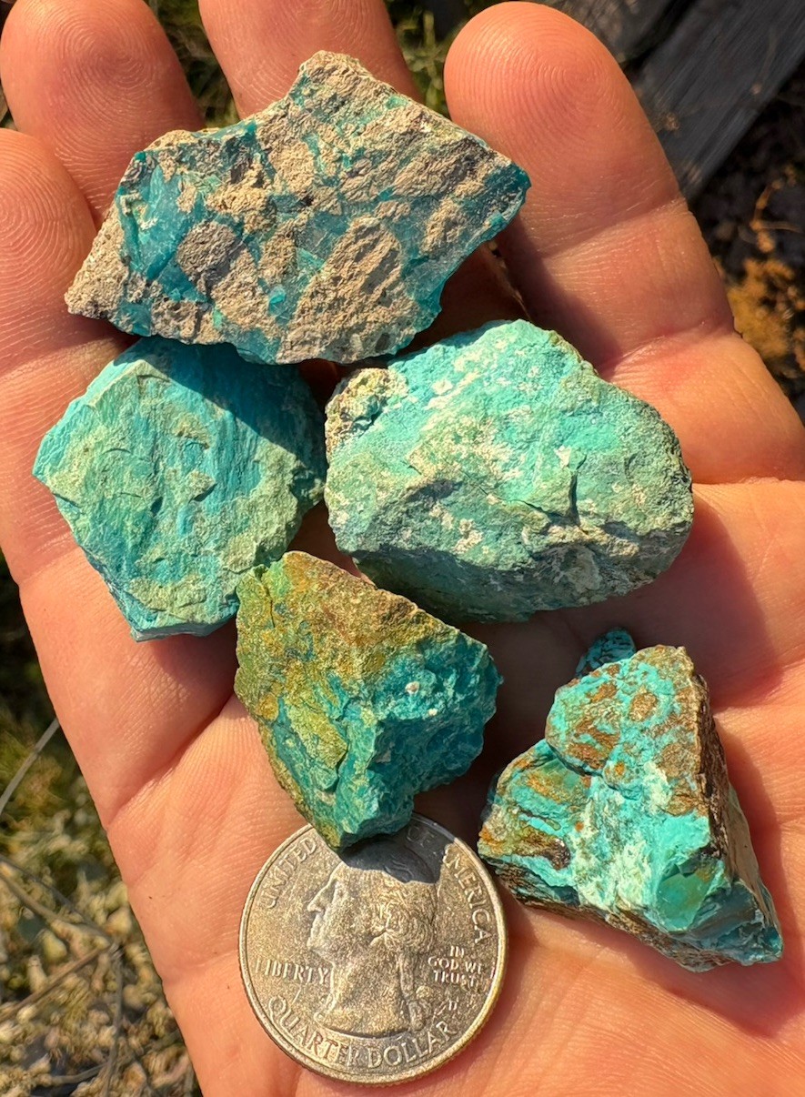 ☘️RR⛏️: Old Stock Chrysocolla Lot, Inspiration Mine, Miami Az. 2.1 Oz. 🌵