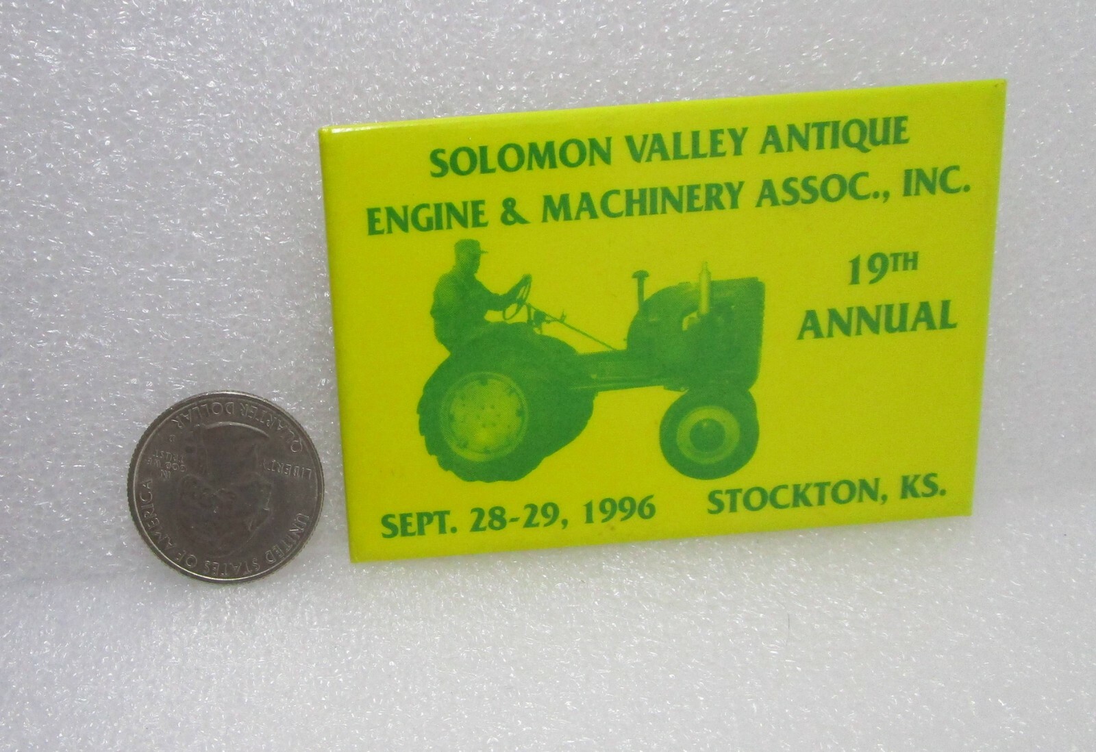 1996 19th Solomon Valley Antique Engine & Machinery Assoc Stockton Kansas Pin 1996 19th Solomon Valley Antique Engine & Machinery Assoc Stockton Kansas Pin