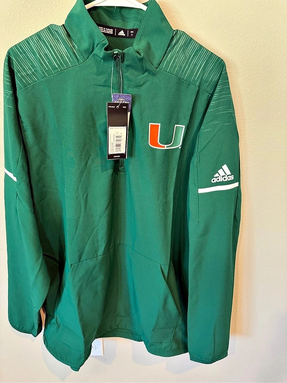 Miami Hurricanes Woven 1/4 Zip Pullover - Men\'s Large Miami Hurricanes Woven 1/4 Zip Pullover - Men\'s Large