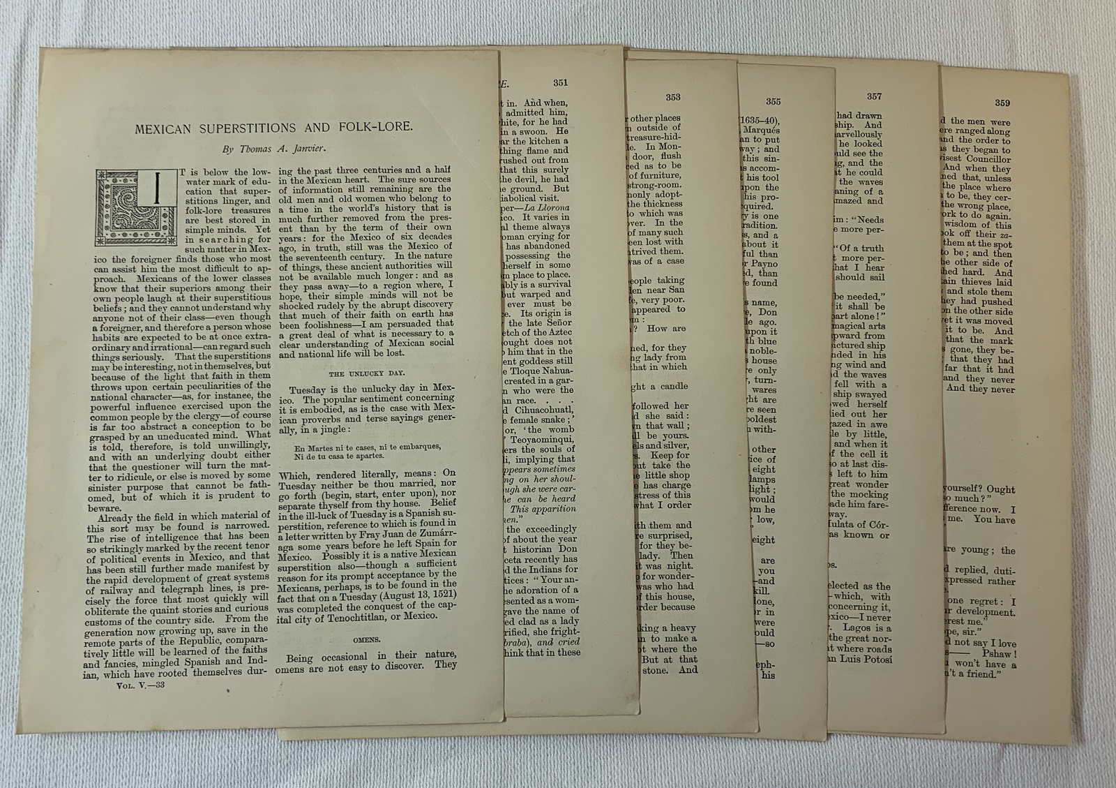 1889 article ~ MEXICAN SUPERSTITIONS AND FOLKLORE by Thomas A Janvier