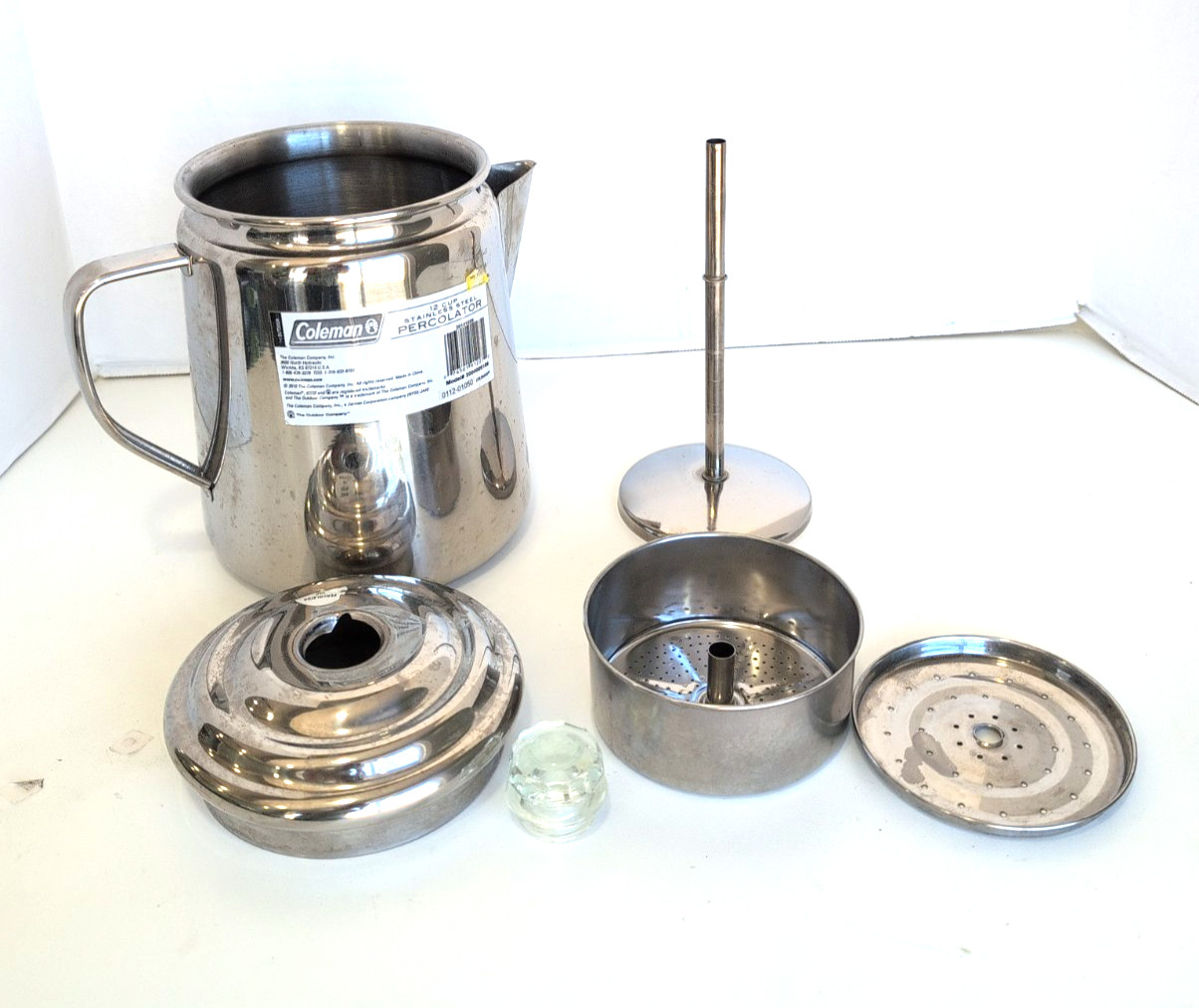 Coleman Stainless Steel Coffee Percolator, 12-Cup Capacity Durable Outdoor Coleman Stainless Steel Coffee Percolator, 12-Cup Capacity Durable Outdoor