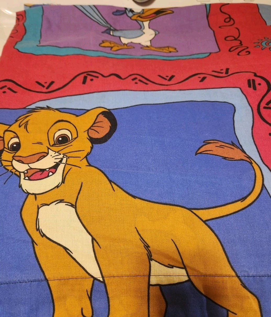 **Flaws Lion King FLAT Sheet Twin Size Vtg 1990s Disney Simba Nala Sazu Pumbaa **Flaws Lion King FLAT Sheet Twin Size Vtg 1990s Disney Simba Nala Sazu Pumbaa