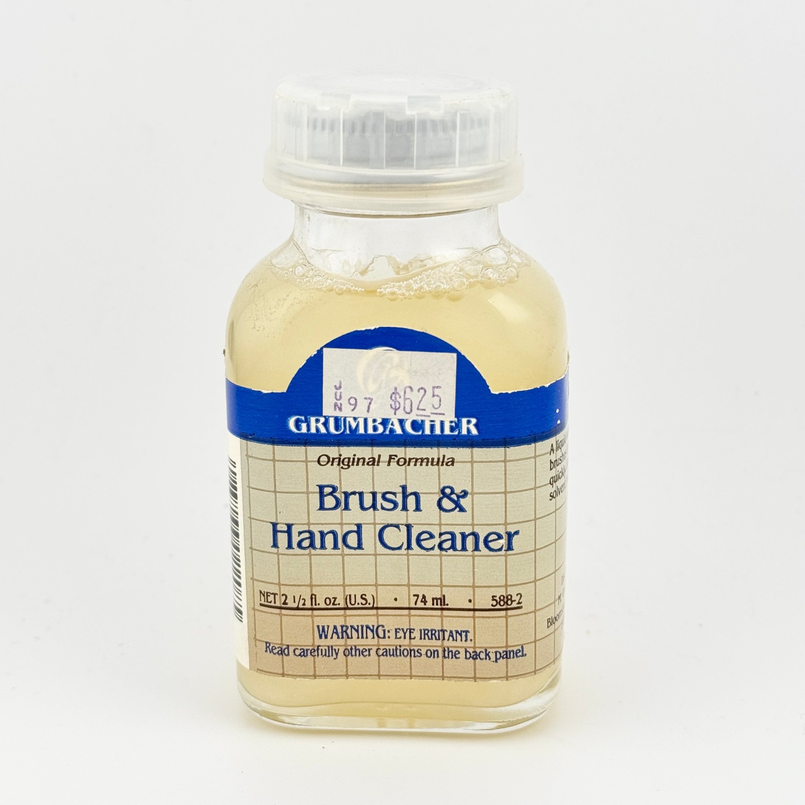 Vintage Grumbacher Oil Paint Brush & Hand Cleaner 2.5 Fl. Oz Glass Container J Vintage Grumbacher Oil Paint Brush & Hand Cleaner 2.5 Fl. Oz Glass Container J