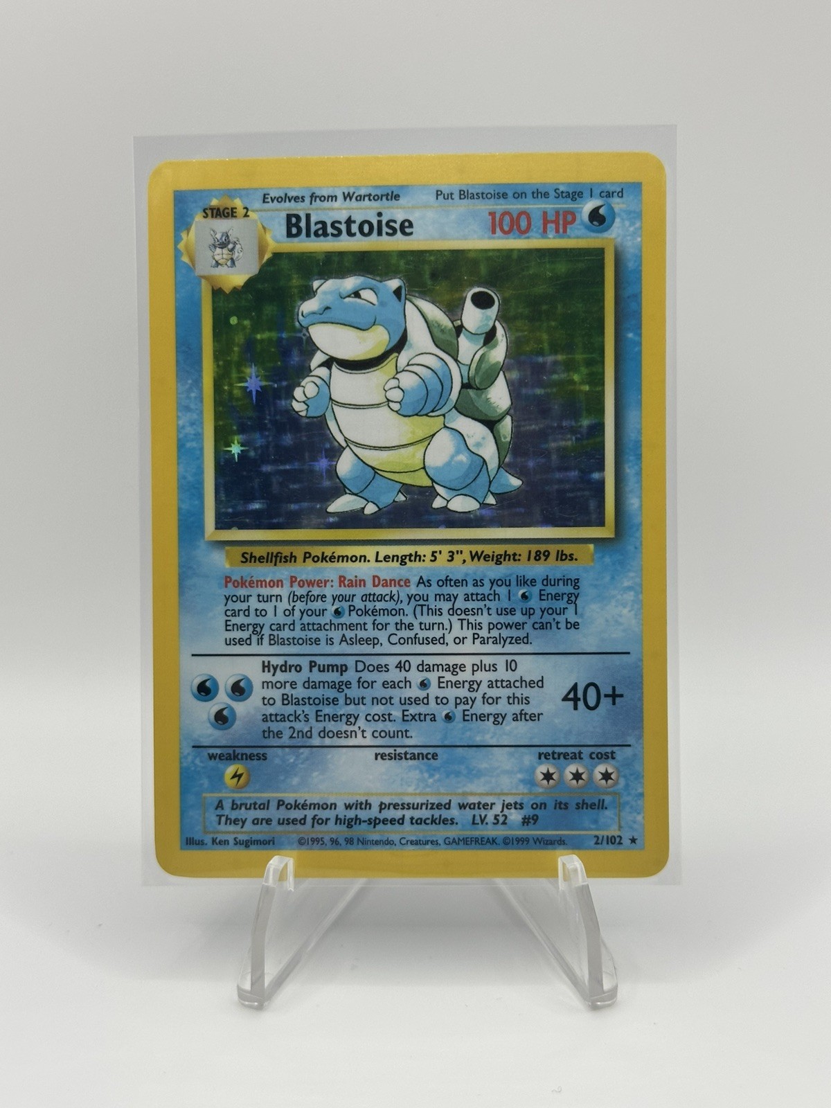Blastoise 2/102 Pokemon Base Set Holo Rare 1999 NM