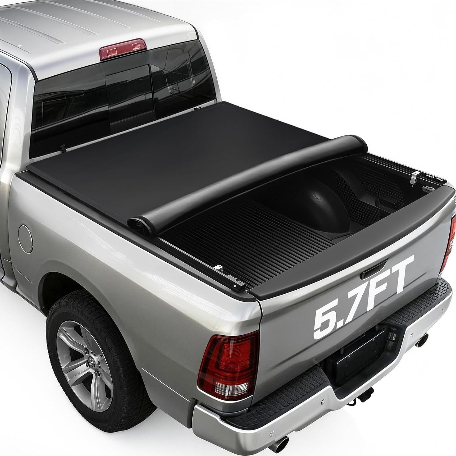 Soft Roll-Up Truck Bed Tonneau Cover for Ram 1500 5.7ft Bed Compatible with 2009 Soft Roll-Up Truck Bed Tonneau Cover for Ram 1500 5.7ft Bed Compatible with 2009