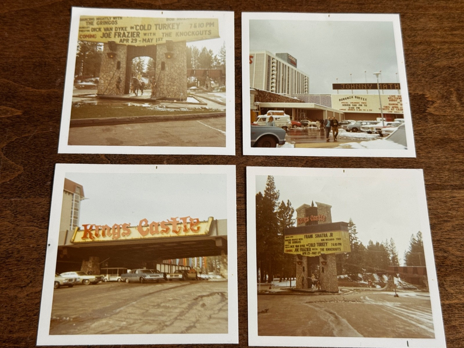 1971 KING'S CASTLE NORTH LAKE TAHOE CASINO 4 PHOTOS SINATRA JR JOHNNY MATHIS