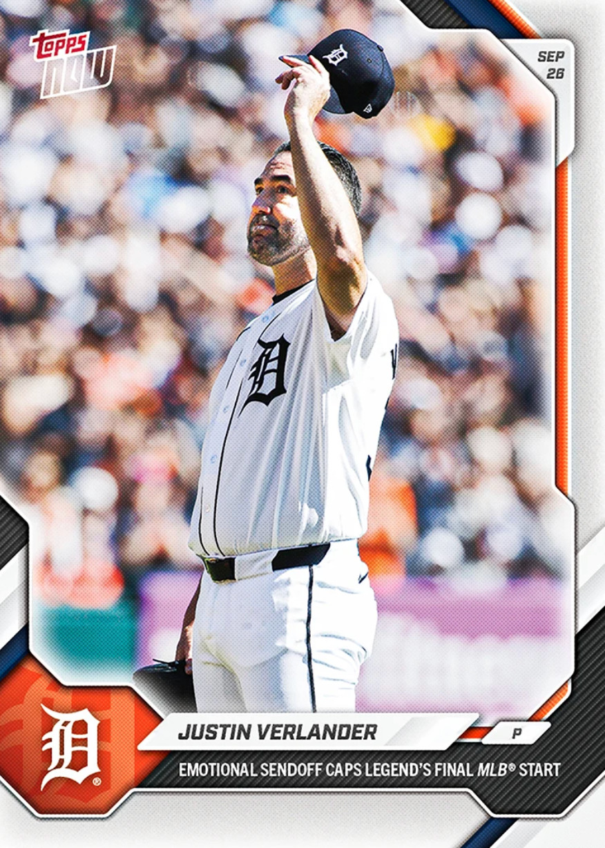 FINAL MLB START Justin Verlander 2026 Topps Now Detroit Tigers #726 - PRESALE