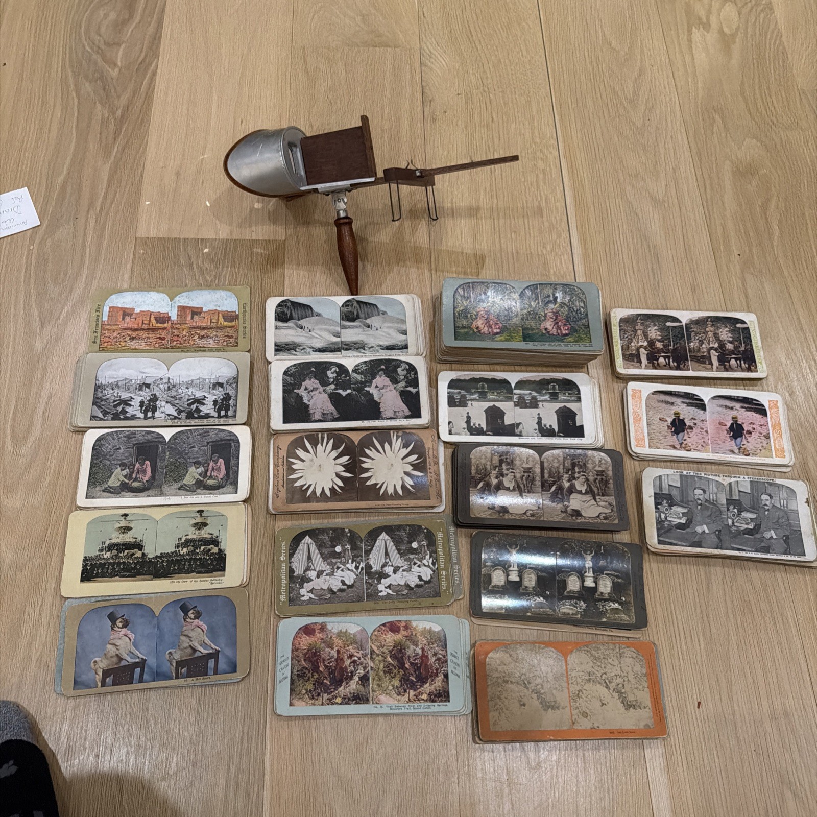 Antique Underwood Stereoscope Viewer & 212 Stereoview Cards Lot San Francisco Antique Underwood Stereoscope Viewer & 212 Stereoview Cards Lot San Francisco