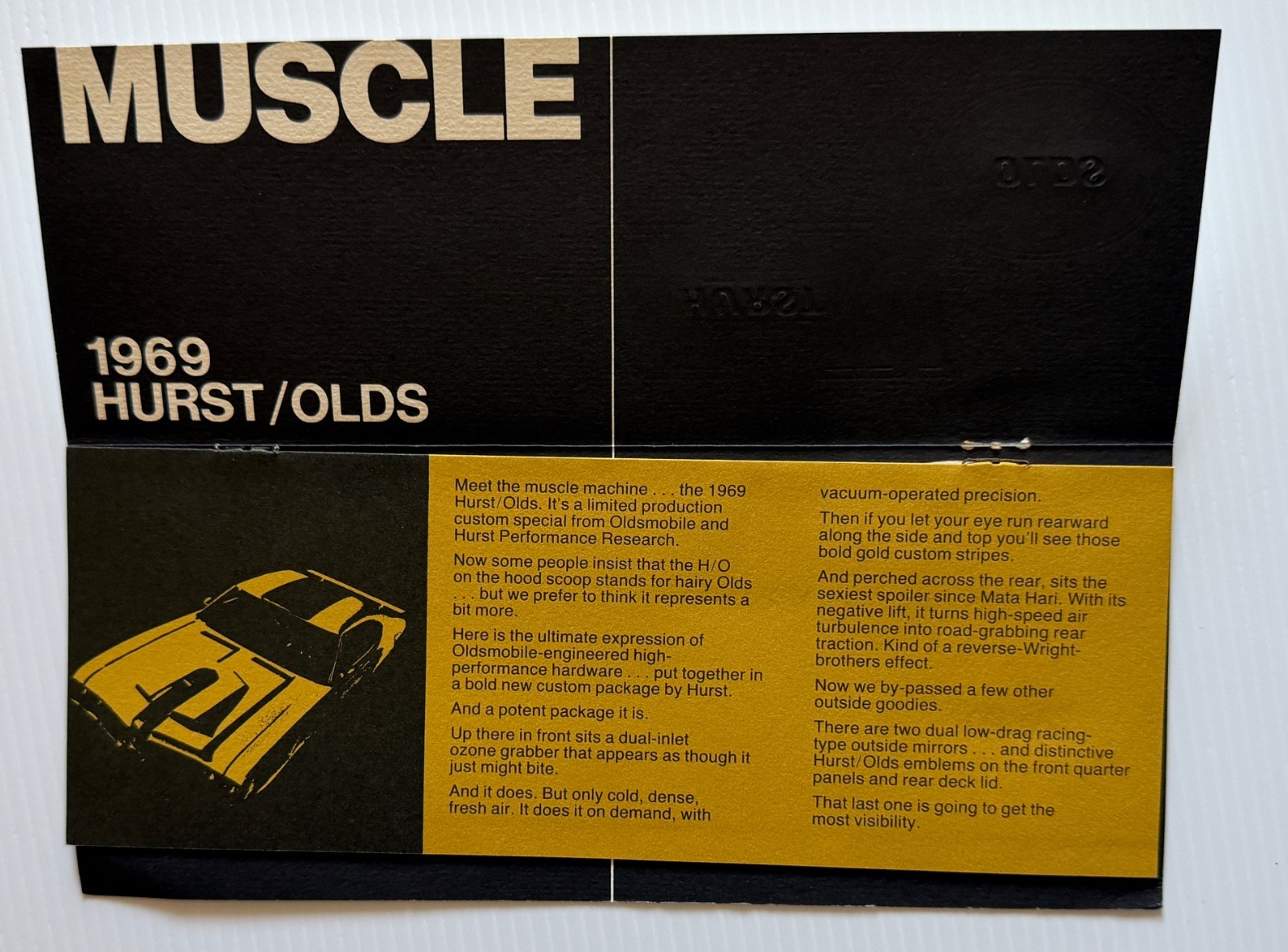 RARE Original 1969 Hurst Olds Oldsmobile 442 Sales Brochure RARE Original 1969 Hurst Olds Oldsmobile 442 Sales Brochure