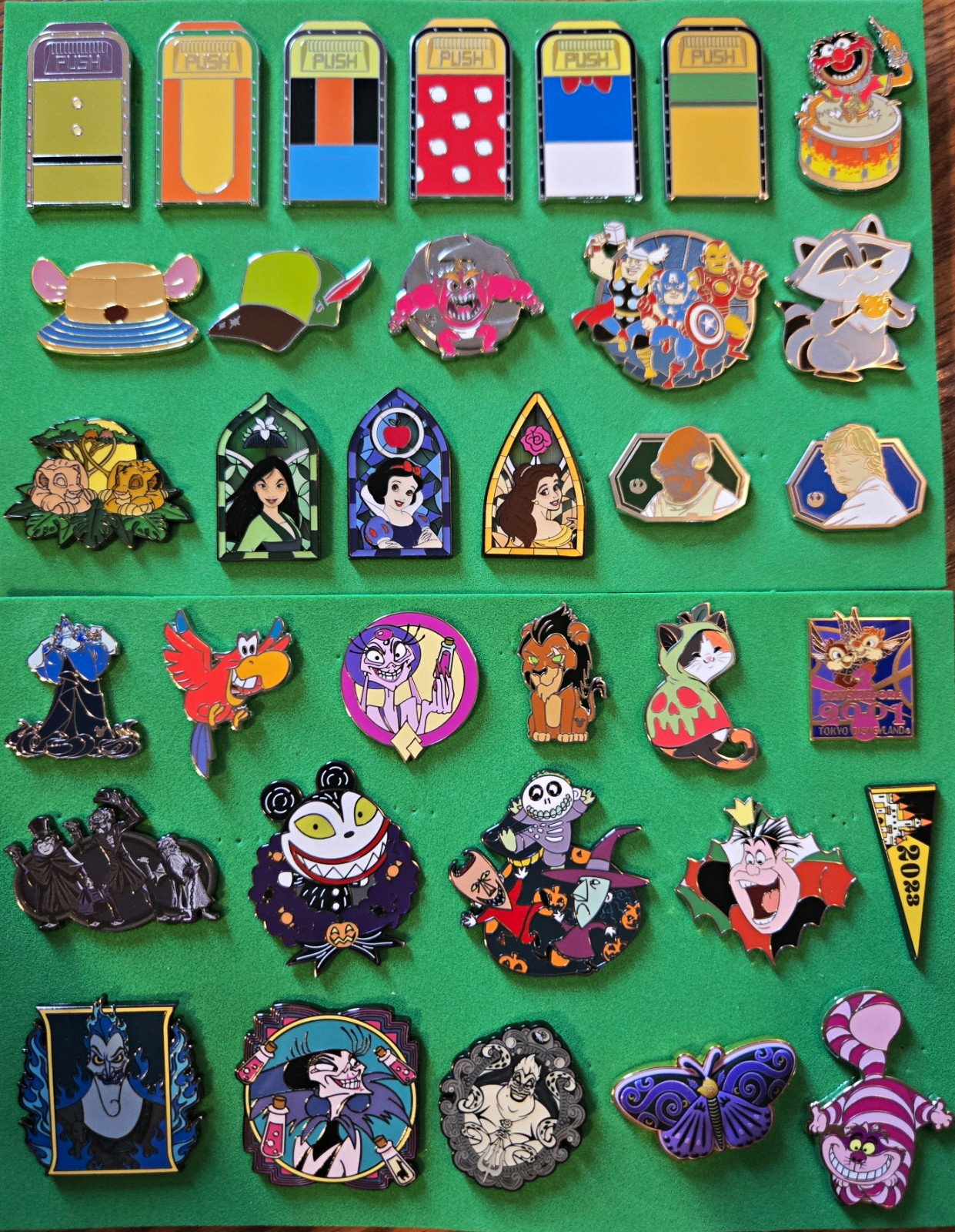 Authentic Disney Pin Lot Of 68 Pins. Park Pins, Hidden Mickey Loungefly, Ect.