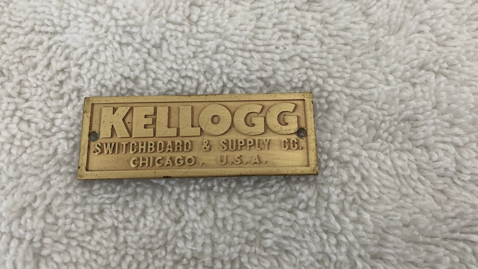 Kellogg Switchboad Antique Telephone Brass Nameplate NOS New Phone Tag Kellogg Switchboad Antique Telephone Brass Nameplate NOS New Phone Tag