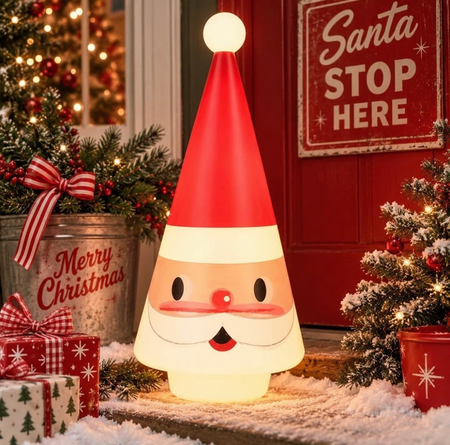 Mr. Christmas 24” Blow Mold Retro Santa Tree - Vintage style Head - New with Tag Mr. Christmas 24” Blow Mold Retro Santa Tree - Vintage style Head - New with Tag