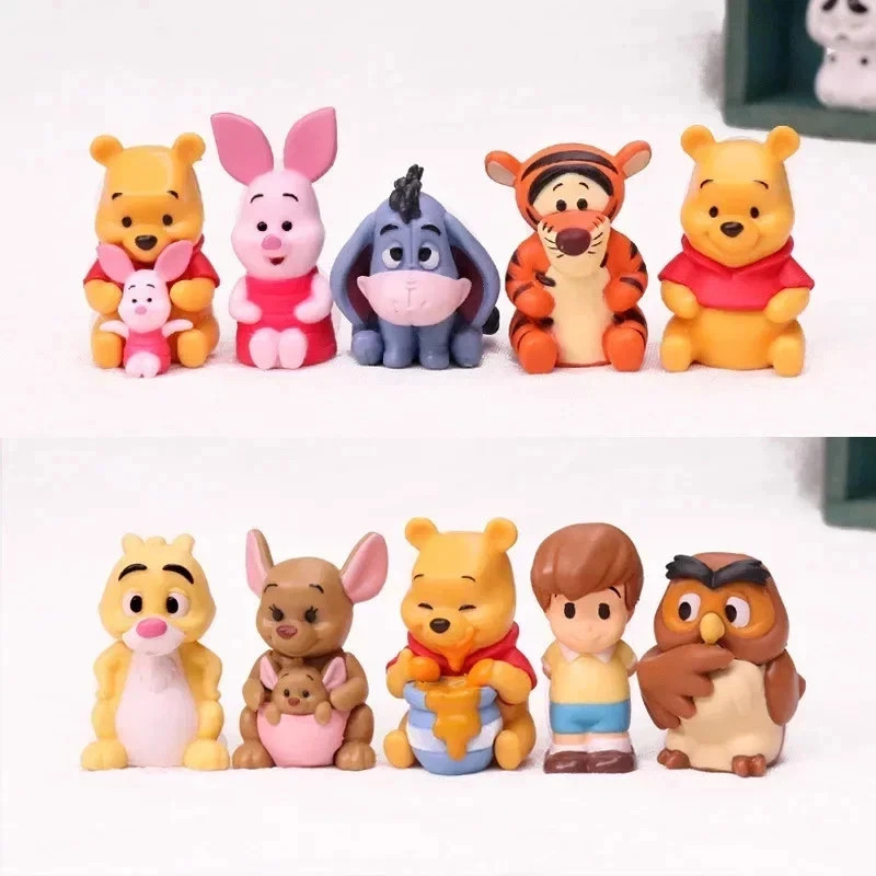 10Pcs Cartoon Bear Friends Action Figure Toy Set Kids Gift Collectible