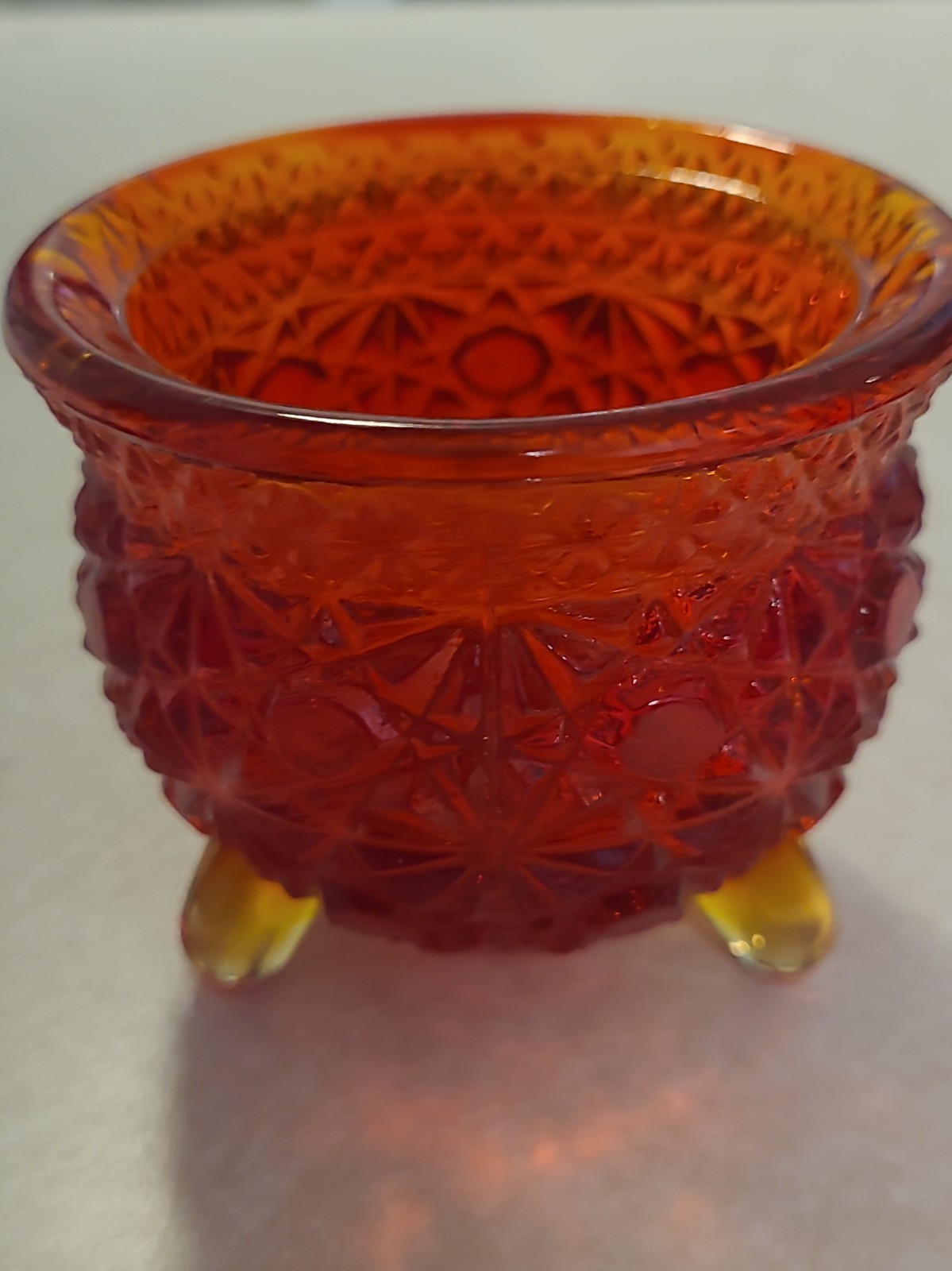 Vtg LE Smith Amberina Cadmium Glow 3 Vtg LE Smith Amberina Cadmium Glow 3