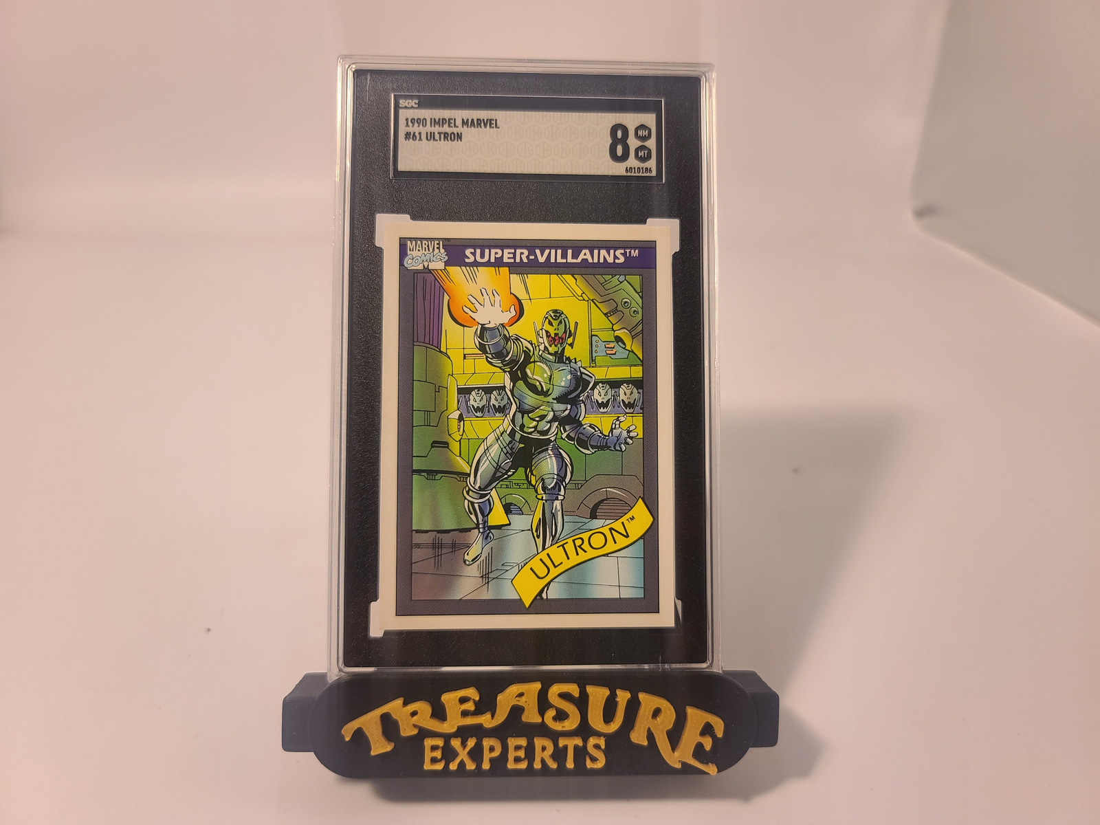 1990 Imp[el Marvel #61 Ultron Super Villains Marvel Comics Card SGC 8 NM-MT 1990 Imp[el Marvel #61 Ultron Super Villains Marvel Comics Card SGC 8 NM-MT