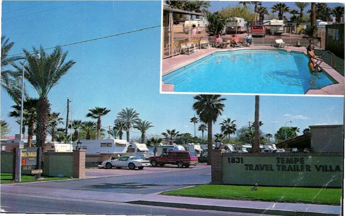 1990 Tempe Travel Trailer Villa, Tempe, Arizona Postcard Apache Blvd 1990 Tempe Travel Trailer Villa, Tempe, Arizona Postcard Apache Blvd