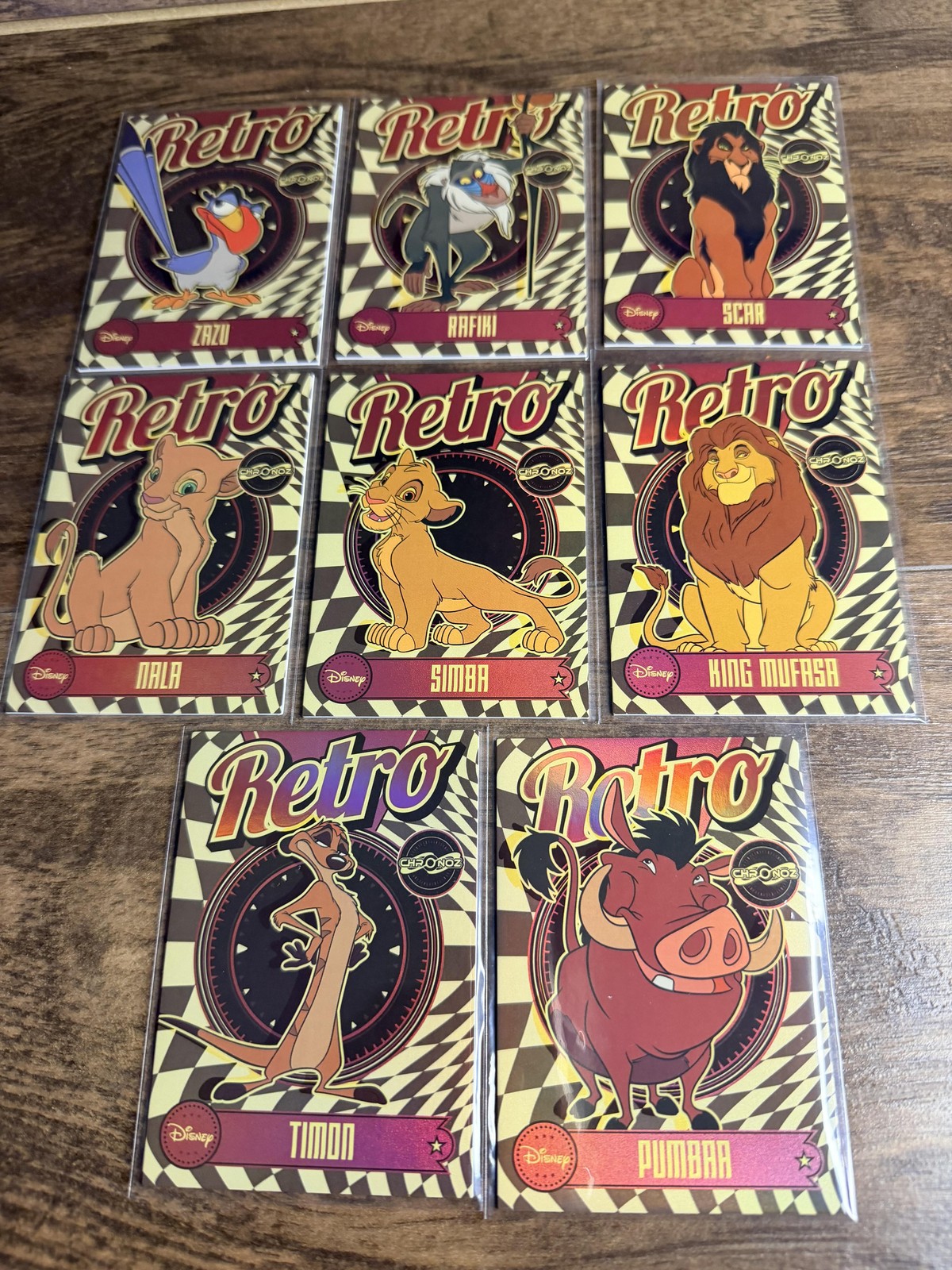 Disney Lion King Retro Trading Cards Lot 8 Simba Nala Timon Pumbaa Zazu Scar