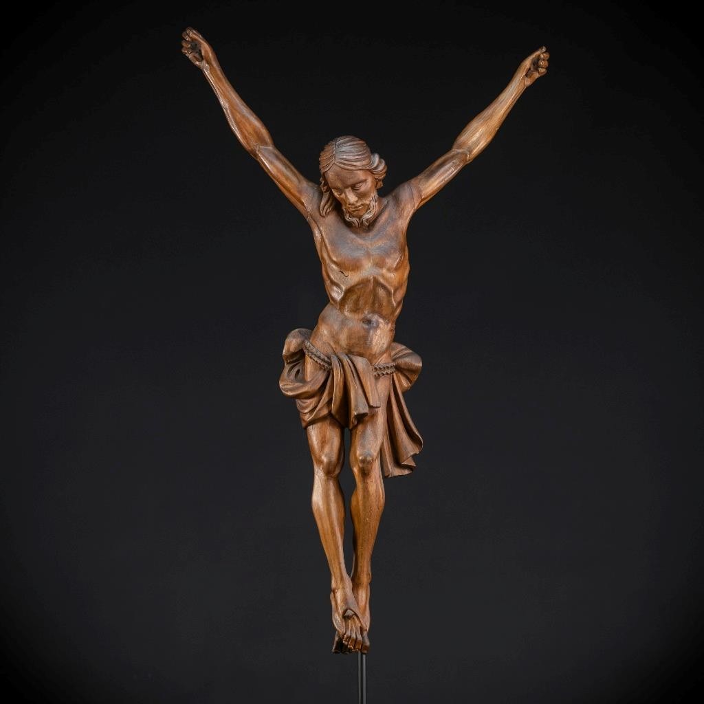Corpus Christi Sculpture 1700s | Baroque 18th C Christ Wood Jesus Statue | 23.8