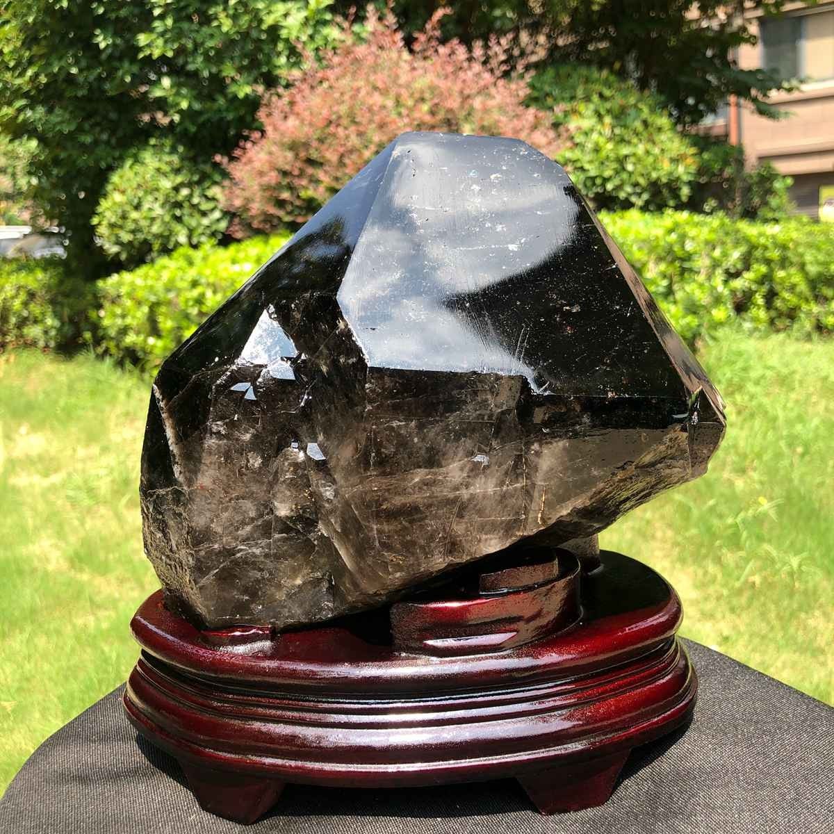 9.72LB Home Decor Smoky Quartz Specimen + Sturdy Base Natural Crystal Mineral