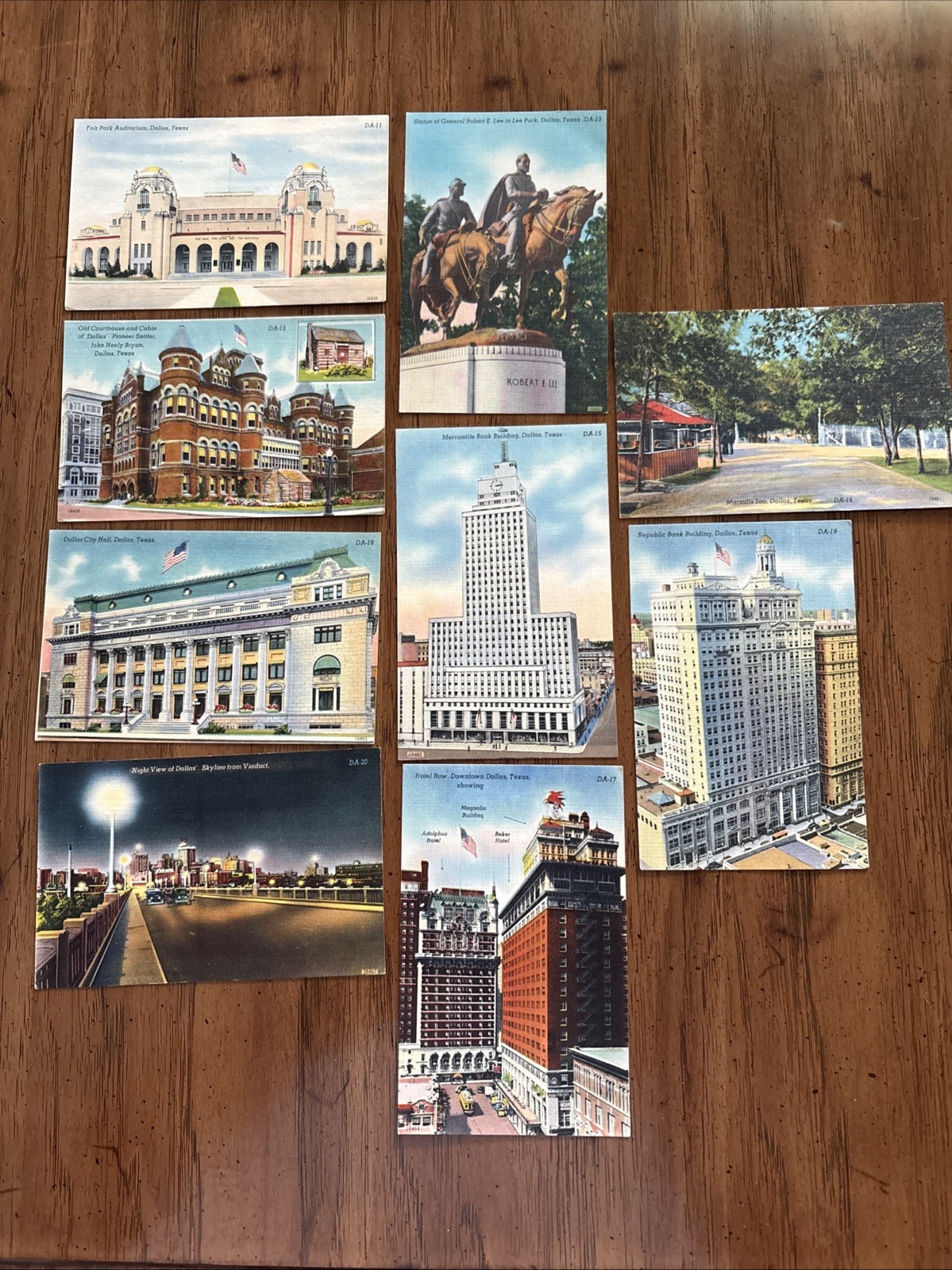 Lot of 9 Vintage Dallas Texas Postcards DA Series Martin News Agency Lot of 9 Vintage Dallas Texas Postcards DA Series Martin News Agency