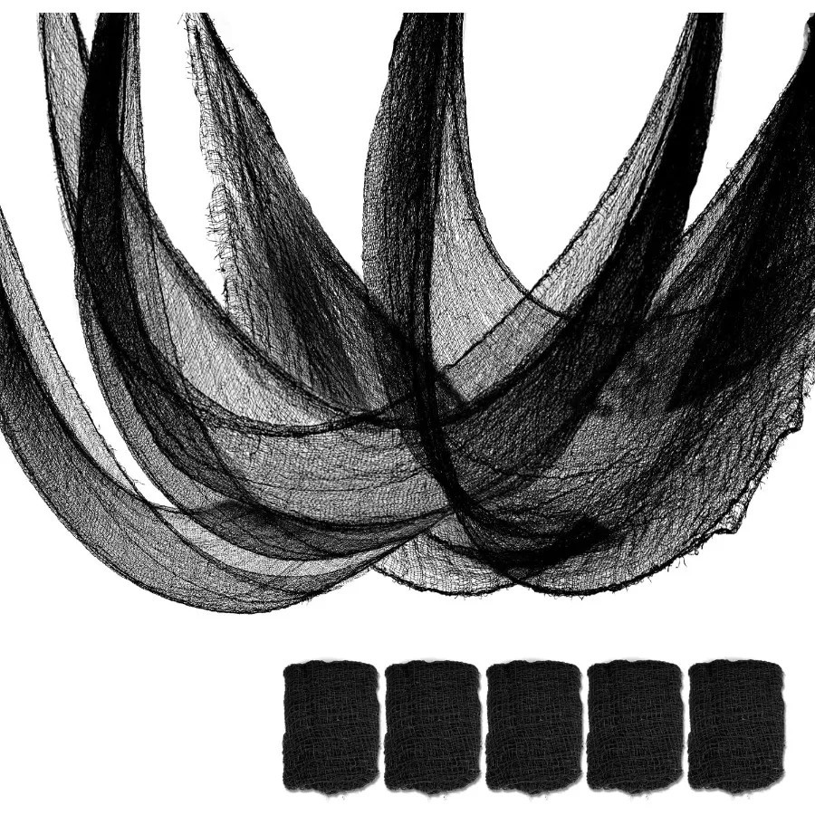 Halloween Black Creepy Cloth 5 Pcs 30x72in Haunted House Spooky Decor Halloween Black Creepy Cloth 5 Pcs 30x72in Haunted House Spooky Decor