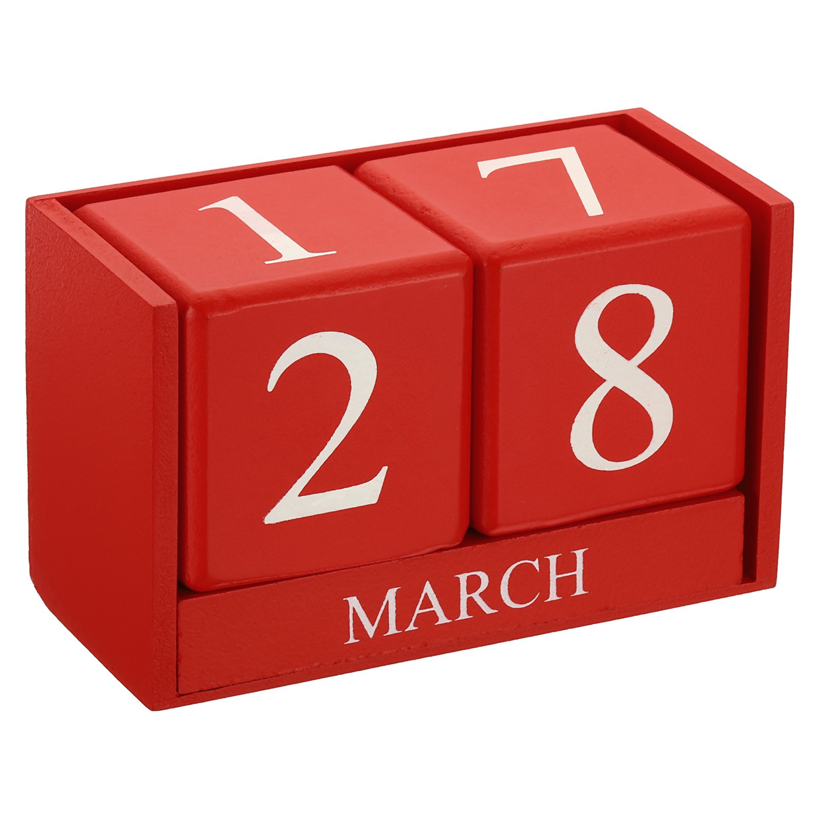 Vintage Wood Block Perpetual Calendar Reusable Wooden Blocks 6.1