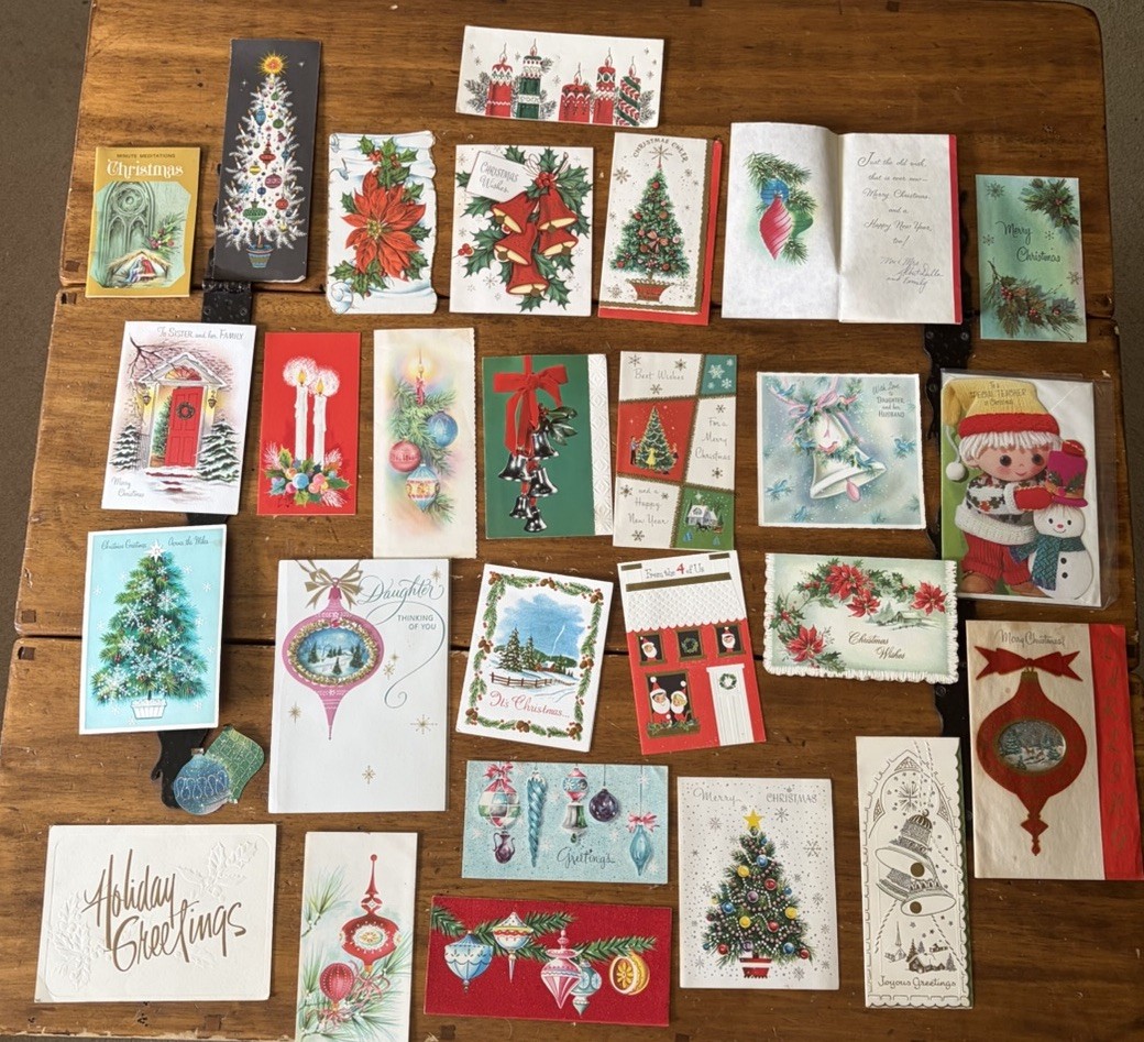 Vintage Christmas Holiday Greeting Cards Lot 40s 50s 60s Ephemera Paper Santa Vintage Christmas Holiday Greeting Cards Lot 40s 50s 60s Ephemera Paper Santa