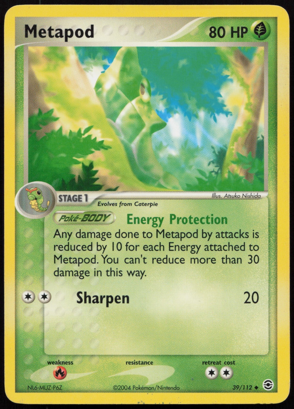 POKEMON TCG METAPOD 39/112 EXCELLENT EX FIRE RED LEAF GREEN UNCOMMON ENG 2004