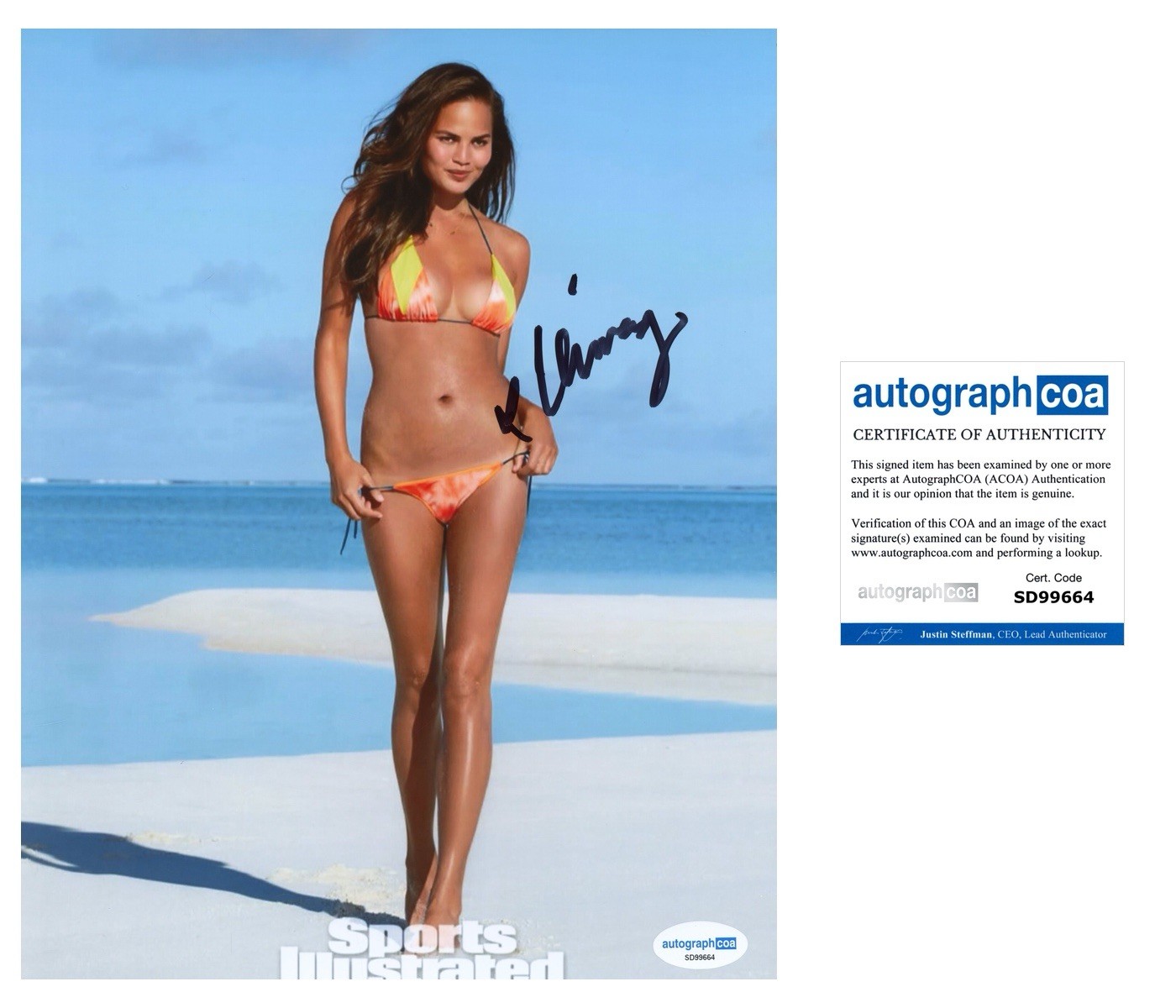 CHRISSY TEIGEN SIGNED SPORTS ILLRUSTRATED MODEL 8x10 PHOTO - ACOA COA CHRISSY TEIGEN SIGNED SPORTS ILLRUSTRATED MODEL 8x10 PHOTO - ACOA COA