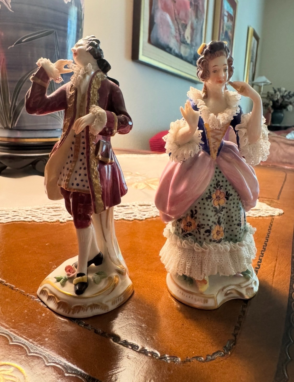 Vintage German Dresden-Style Porcelain Figures - Baroque Era Vintage German Dresden-Style Porcelain Figures - Baroque Era