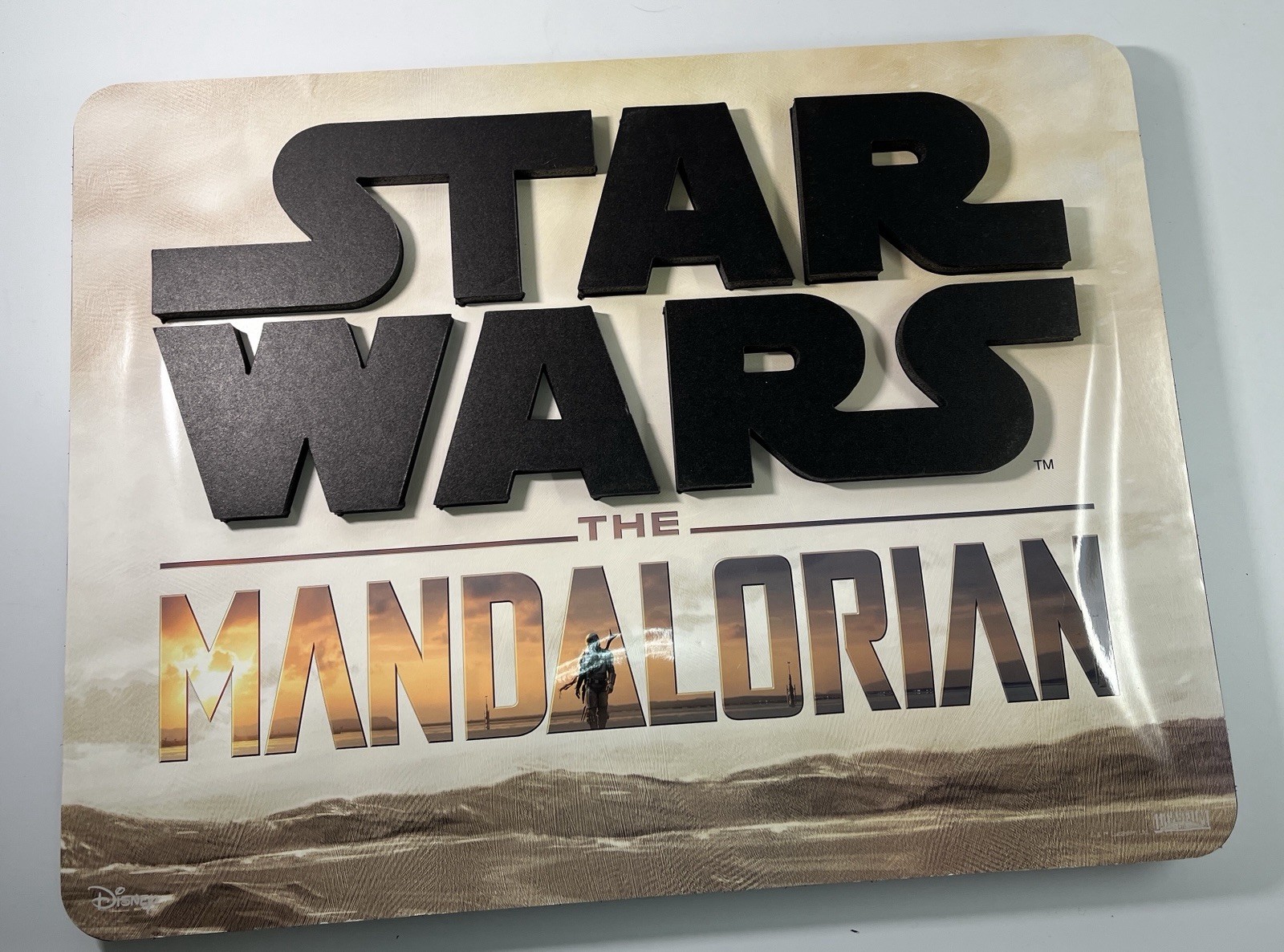 Disney Store Star Wars Mandalorian Prop Foam Board Sign 22x16 Raised Letters Disney Store Star Wars Mandalorian Prop Foam Board Sign 22x16 Raised Letters