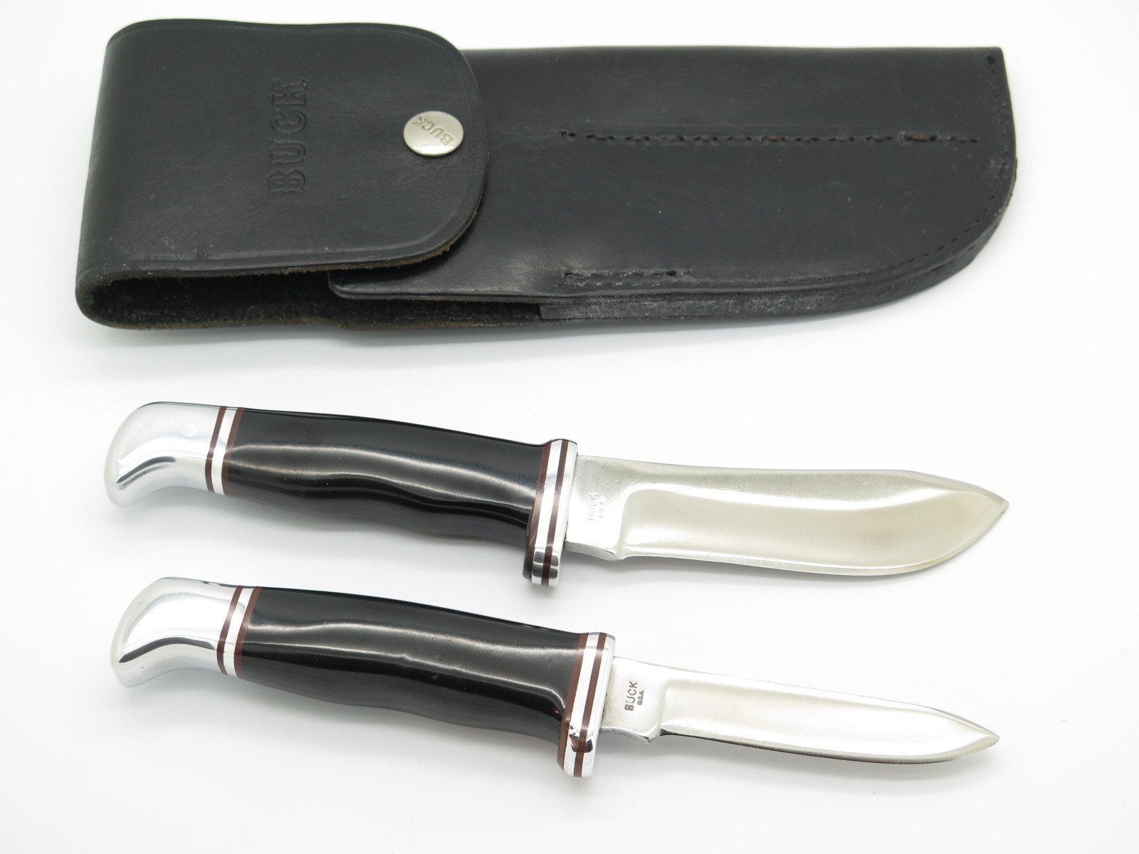 Vintage 1967-72 Inverted 2 Liner Buck Trophy Set 103 116 Fixed Hunting Knife