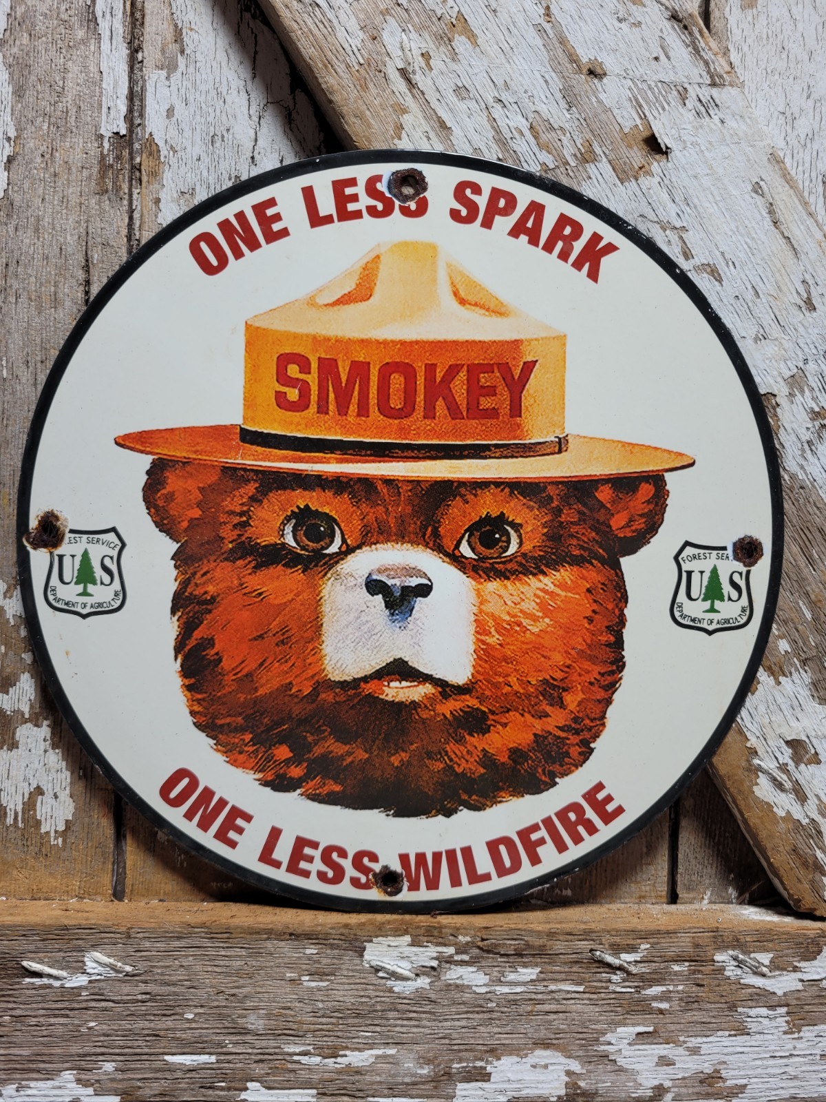 VINTAGE SMOKEY BEAR PORCELAIN SIGN OLD FOREST SERVICE NATIONAL PARK RANGER FIRE VINTAGE SMOKEY BEAR PORCELAIN SIGN OLD FOREST SERVICE NATIONAL PARK RANGER FIRE