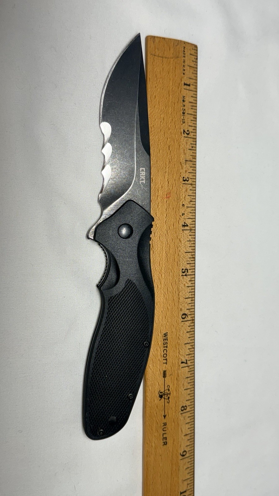 CRKT Ken Onion Shenanigan Assisted Pocket Knife Veff Serrations K800KKP - Good CRKT Ken Onion Shenanigan Assisted Pocket Knife Veff Serrations K800KKP - Good