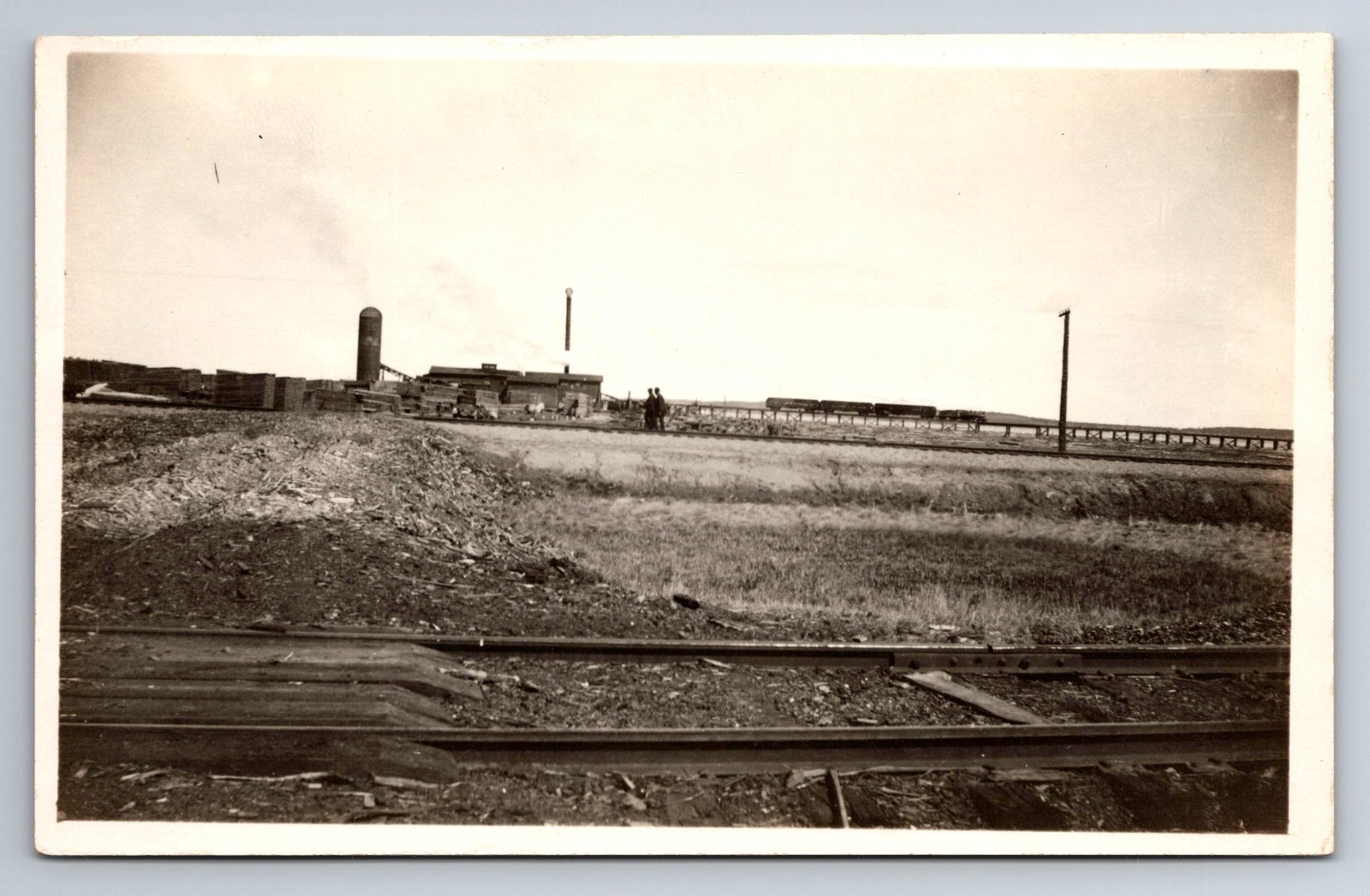 Farm, Field, Building, RR Tracks, Silo, RPPC, Real Photo, Vintage Postcard Farm, Field, Building, RR Tracks, Silo, RPPC, Real Photo, Vintage Postcard