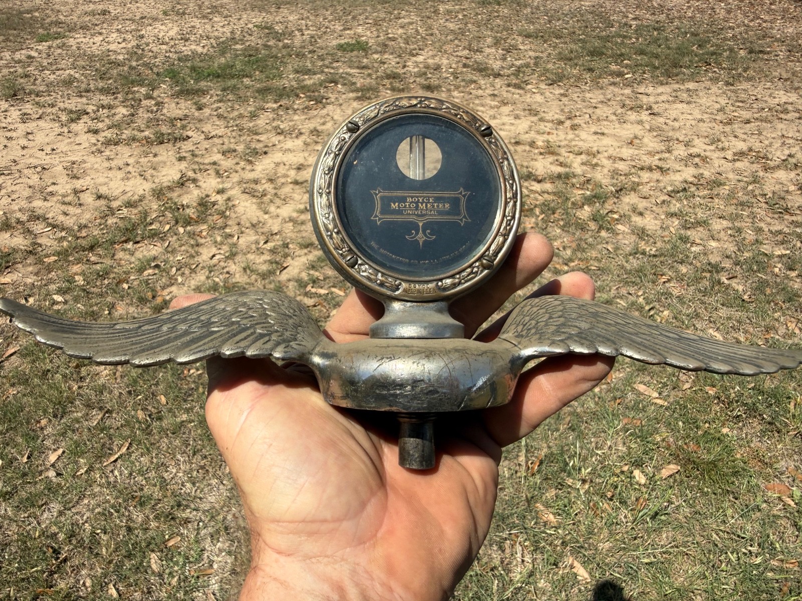 Antique Boyce MotoMeter Radiator Cap With Large Wings Antique Boyce MotoMeter Radiator Cap With Large Wings