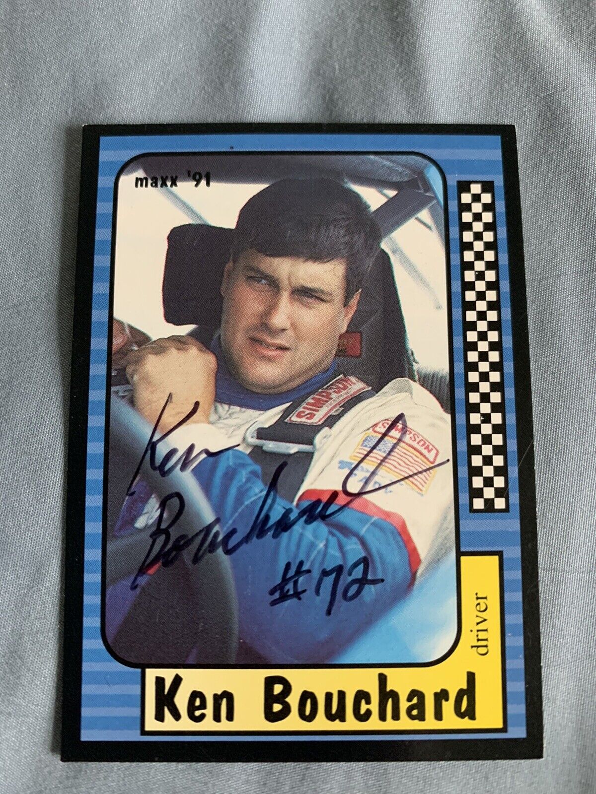 Ken Bouchard signed 1991 MAXX race card