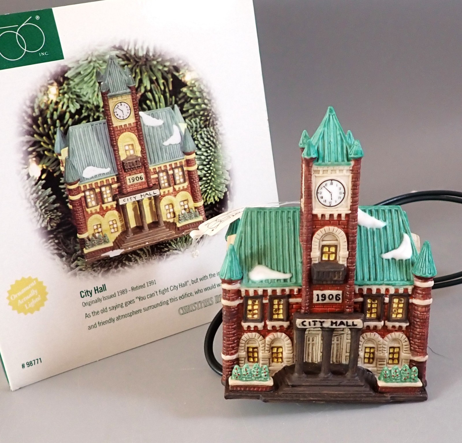 Department 56 City Hall Christmas in the City Series Lighted Ornament 98635 Department 56 City Hall Christmas in the City Series Lighted Ornament 98635