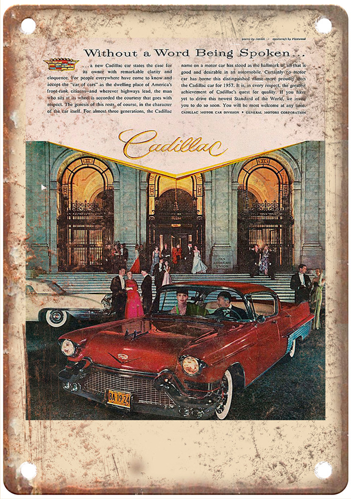 1957 Cadillac Vintage Auto Ad Retro Look Reproduction Metal Sign A14536 1957 Cadillac Vintage Auto Ad Retro Look Reproduction Metal Sign A14536