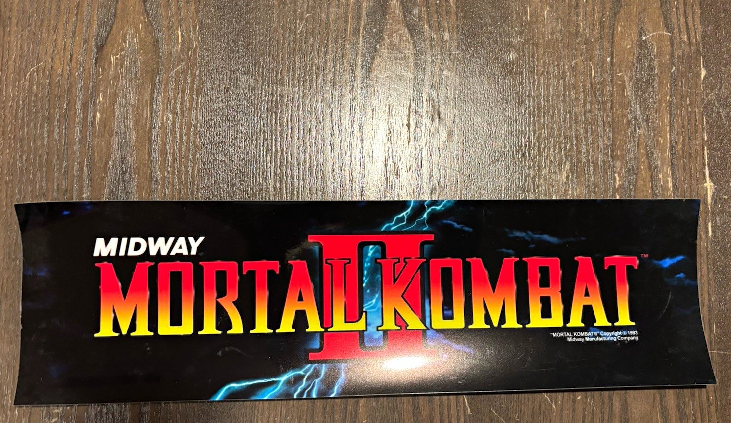 Midway Mortal Kombat II Arcade Marquee Decal Sign Midway Mortal Kombat II Arcade Marquee Decal Sign