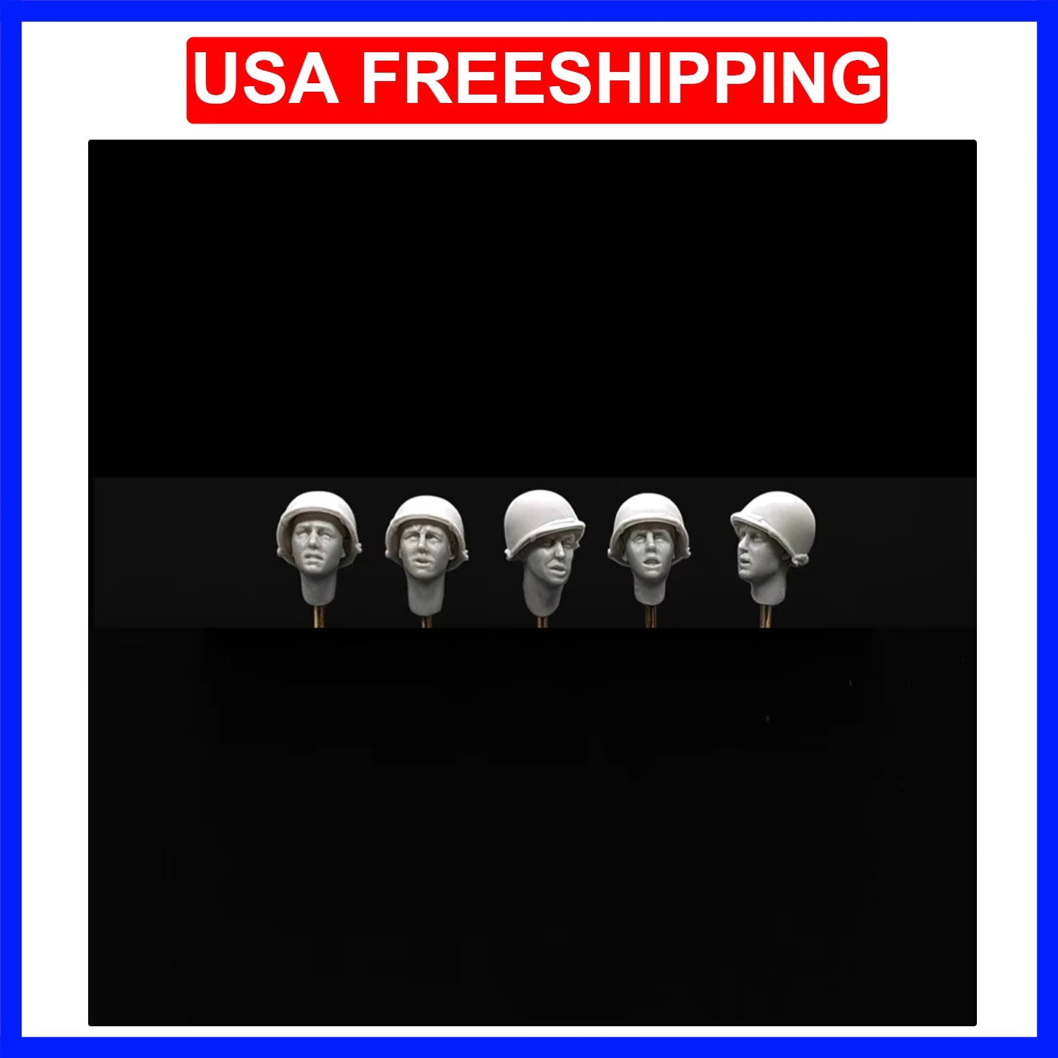 1/35 WWII US M1 Helmet Tense Faces Heads (5pcs), Resin Model figure soldier, ... 1/35 WWII US M1 Helmet Tense Faces Heads (5pcs), Resin Model figure soldier, ...