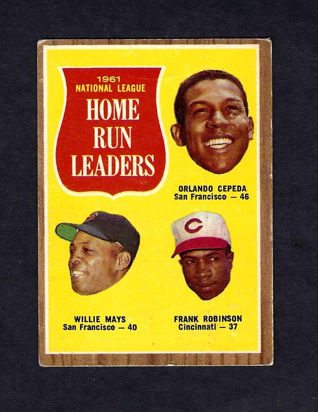 1962 Willie Mays ROBINSON #54 CEPEDA National League Home Run Leaders vintage