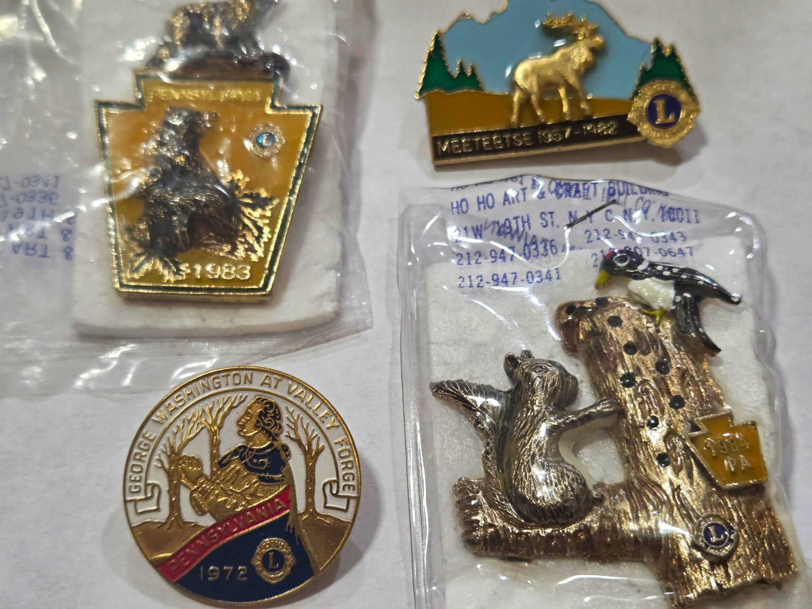 Lot 4 Vintage Lions Club Pins Pennsylvania 1972 Valley Forge 1983 Bear 1984 Lot 4 Vintage Lions Club Pins Pennsylvania 1972 Valley Forge 1983 Bear 1984